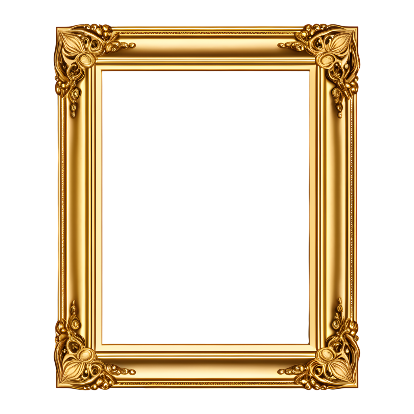 a gold frame with an ornate pattern