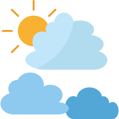 a cloud with sun and clouds