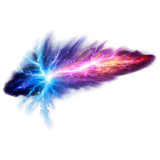 an image of a blue and red fireball
