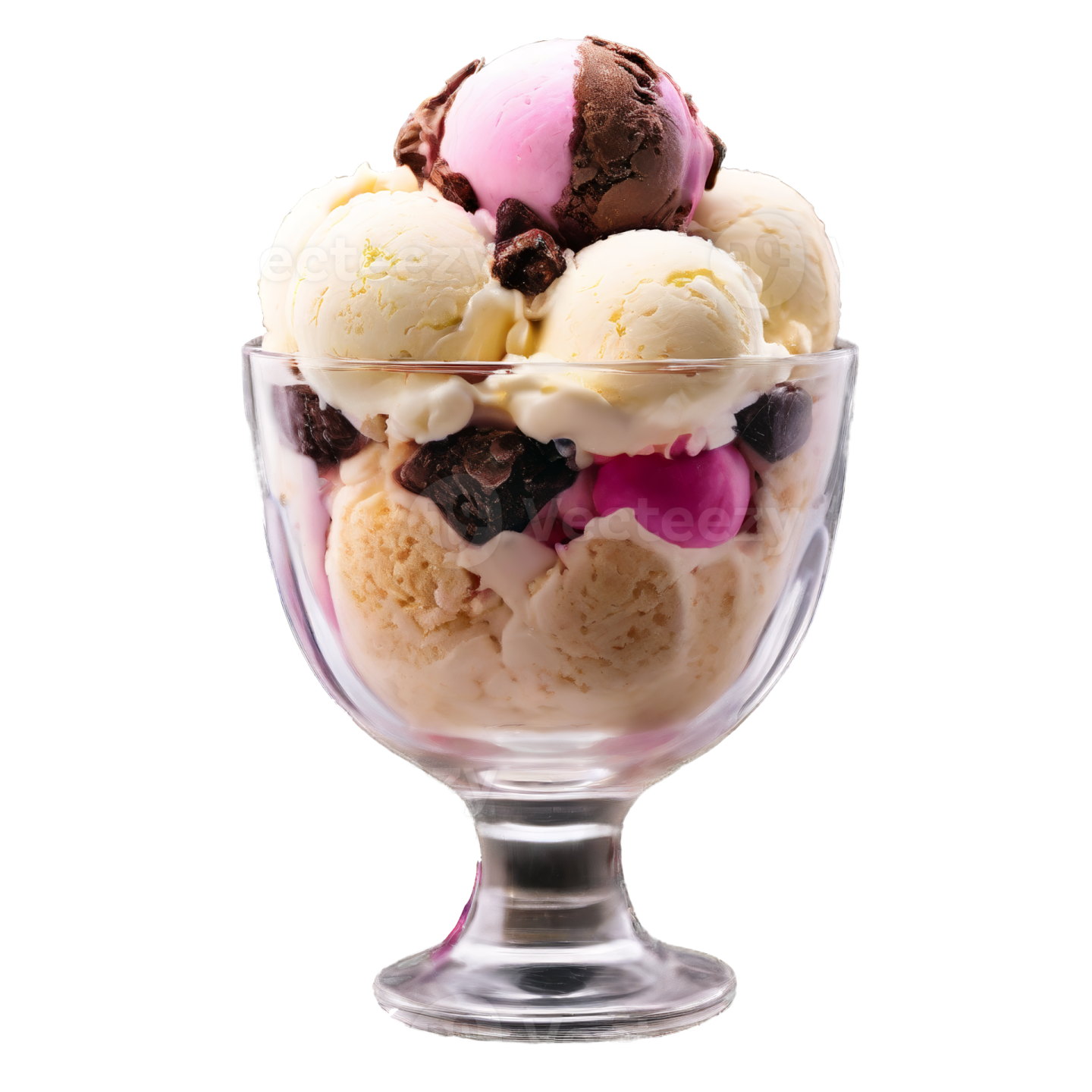 a glass filled with ice cream and chocolate