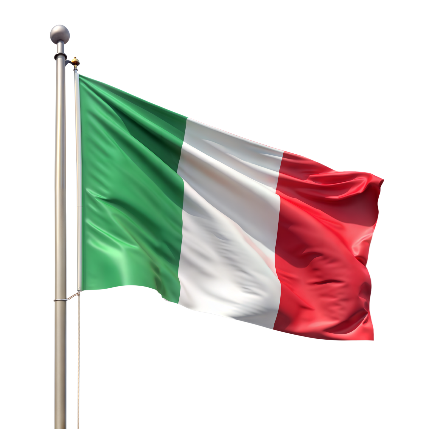 the flag of italy flying in the wind