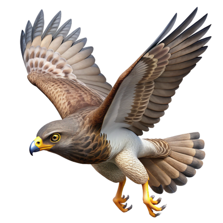 the bird is flying