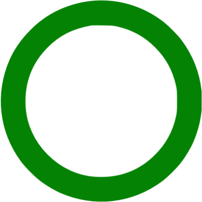 a green circle with a white background