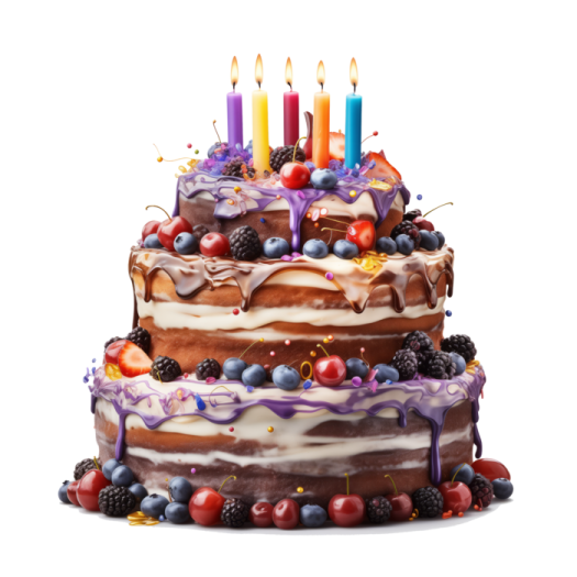 a birthday cake with candles on top of it