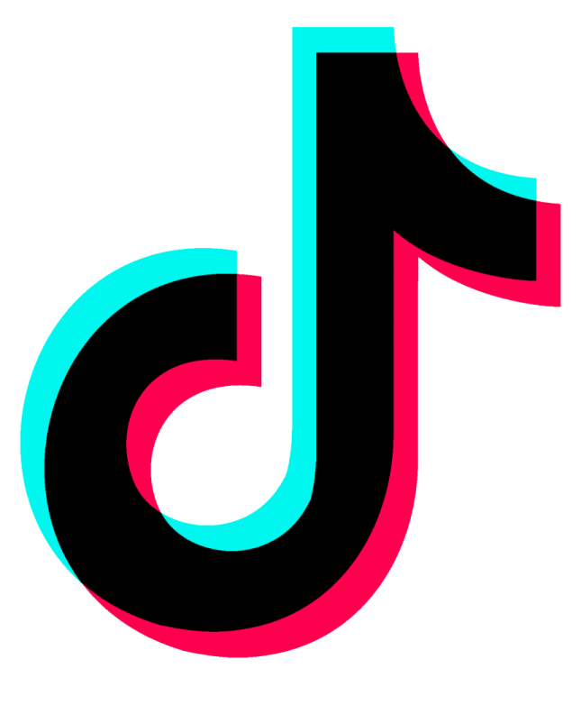 a black and pink logo with the letter t on it