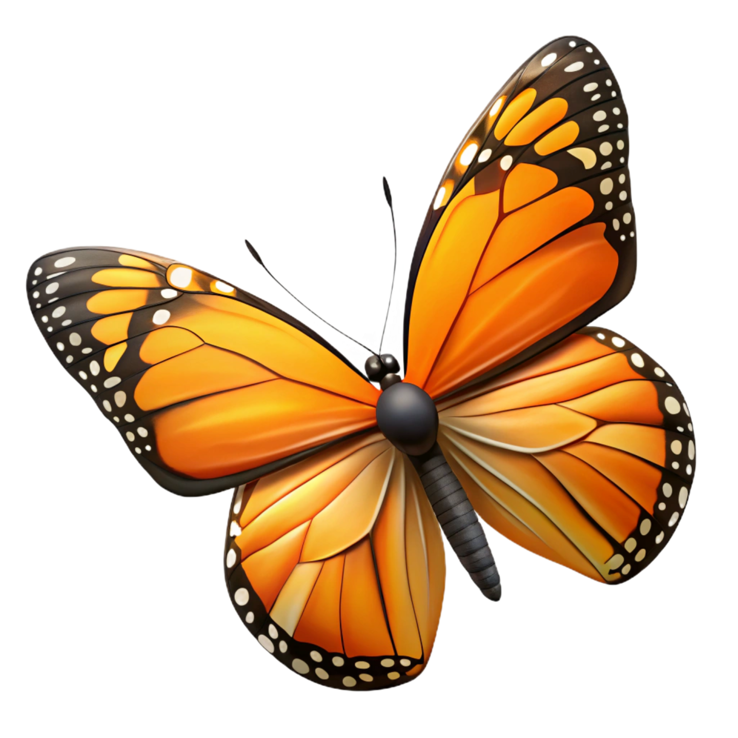 a monarch butterfly on a white background