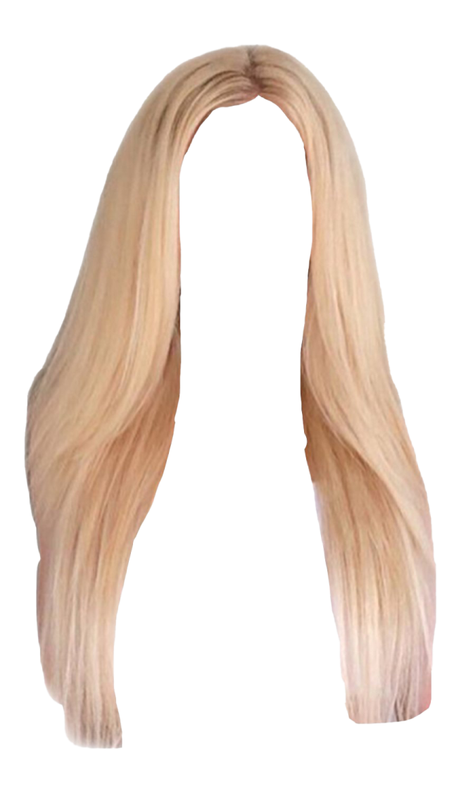 a blonde wig on a white background
