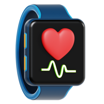 an apple watch with a heart on the screen