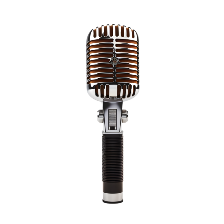 a microphone on a white background