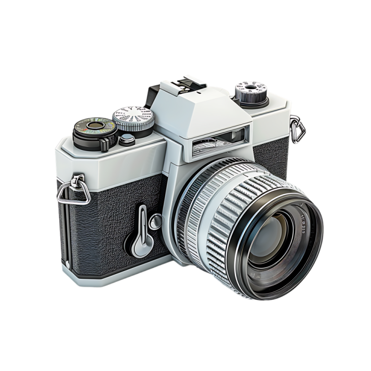 an old camera on a white background