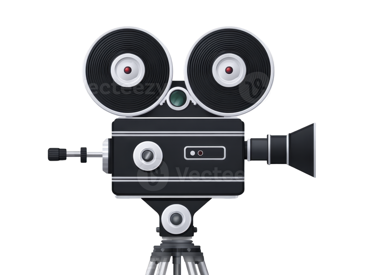 an old movie camera on a tripod