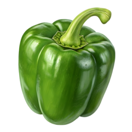 a green pepper on a white background
