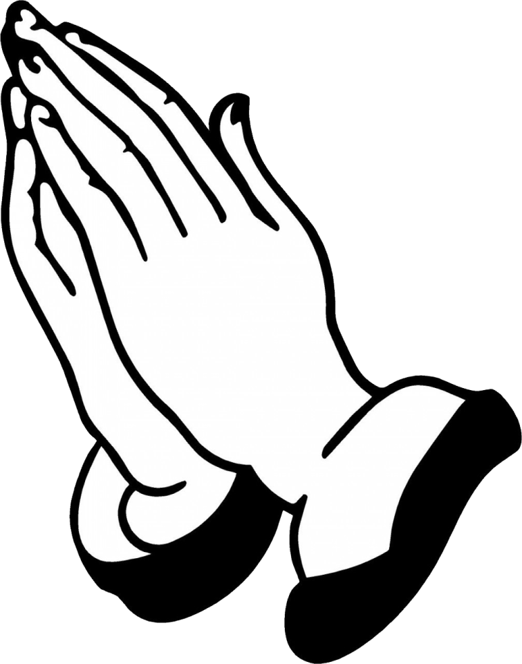a black and white image of praying hands