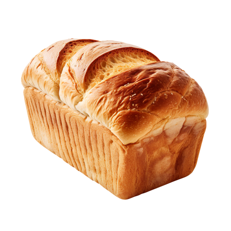 a loaf of bread on a white background