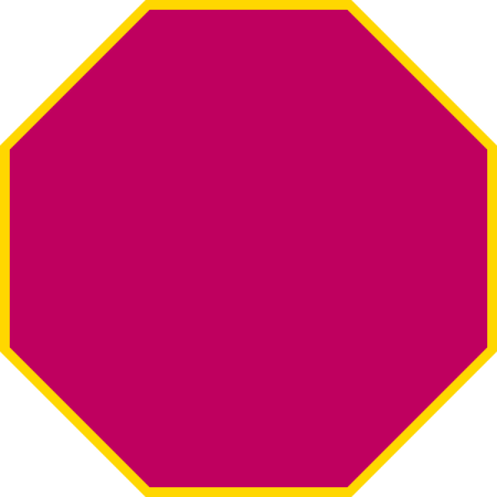 a red and yellow stop sign
