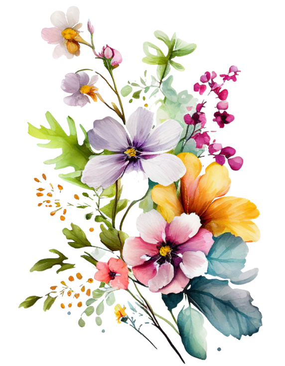 a watercolor painting of flowers