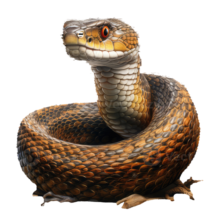 a brown snake with its mouth open