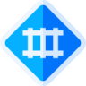 a blue and white logo with the letter h on it