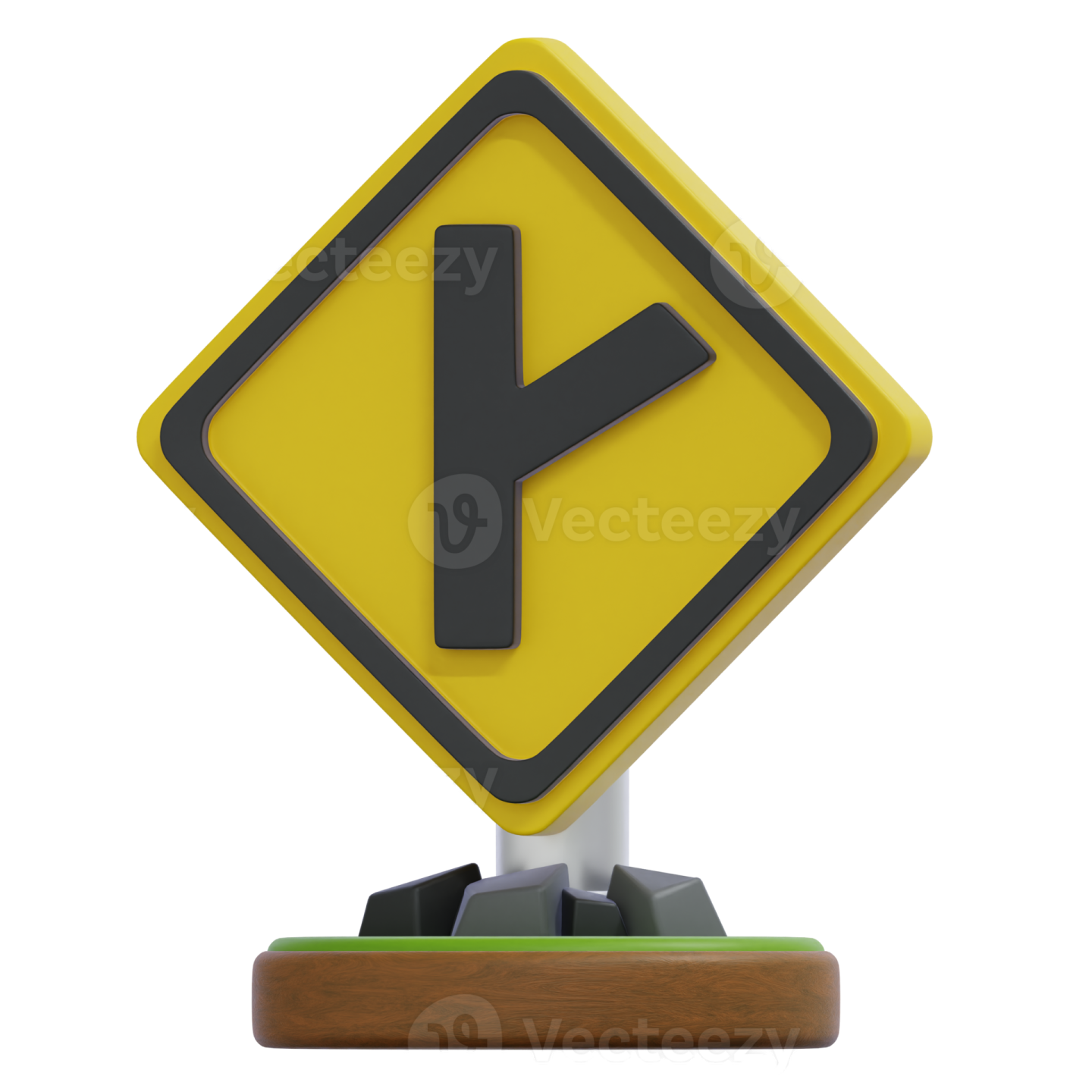 a yellow sign with an arrow on it