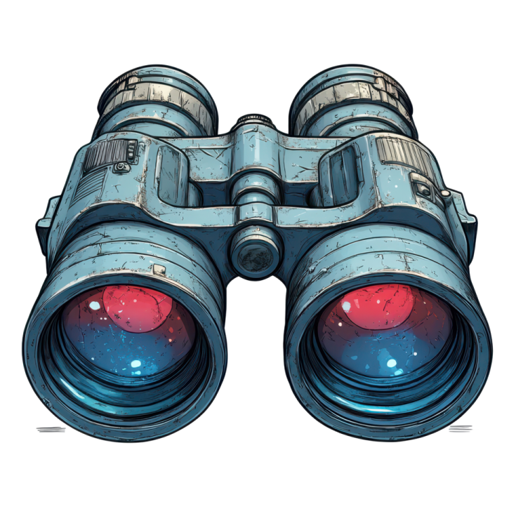 a pair of binoculars on a white background