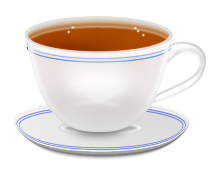 a cup of tea on a saucer