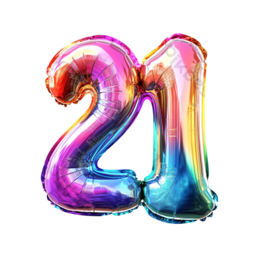 the letter m is made out of colorful foil balloons