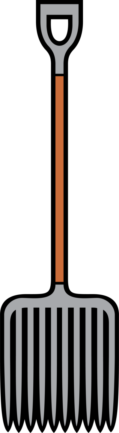 a shovel on a white background