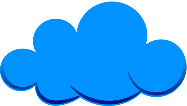 a blue cloud on a white background