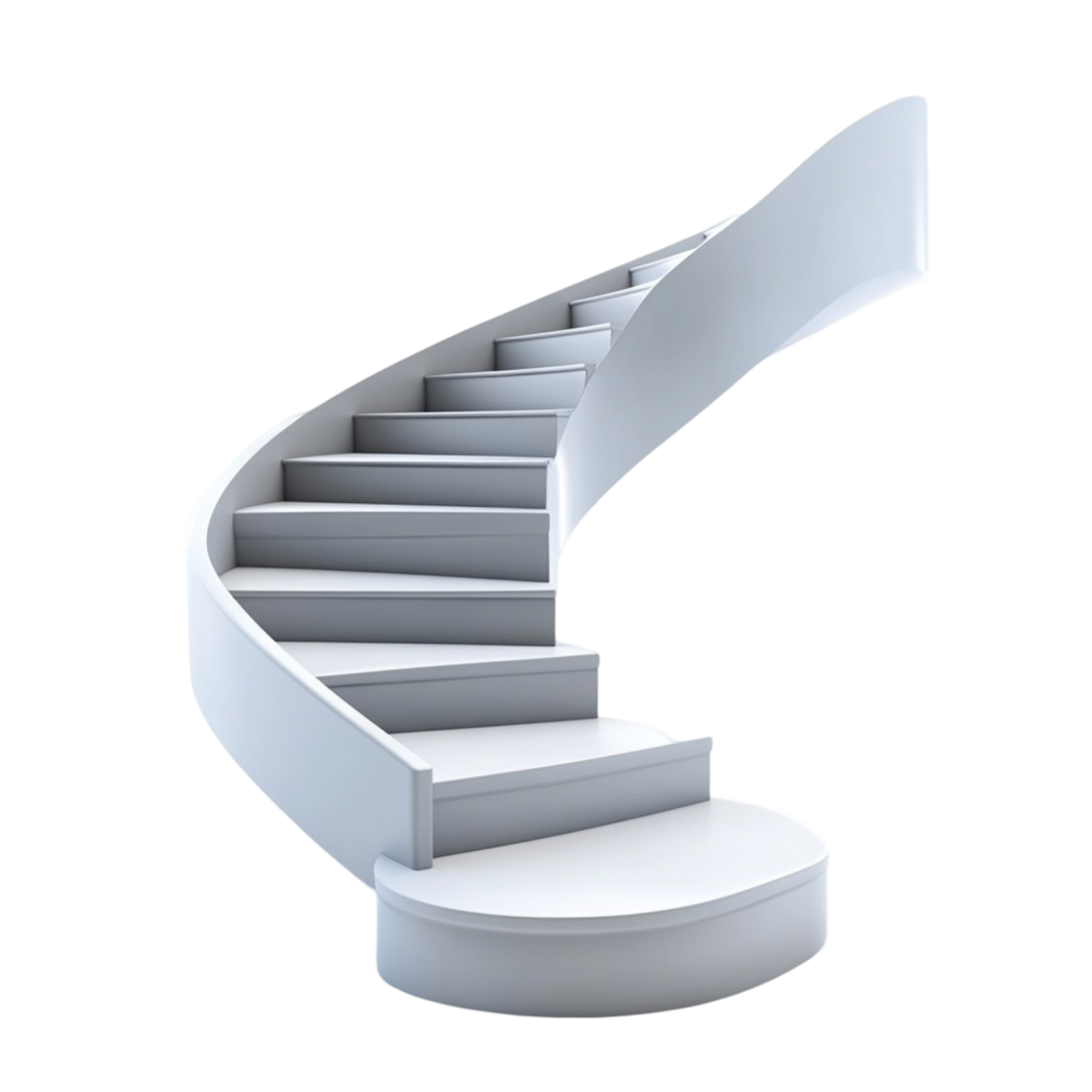 a spiral staircase on a white background