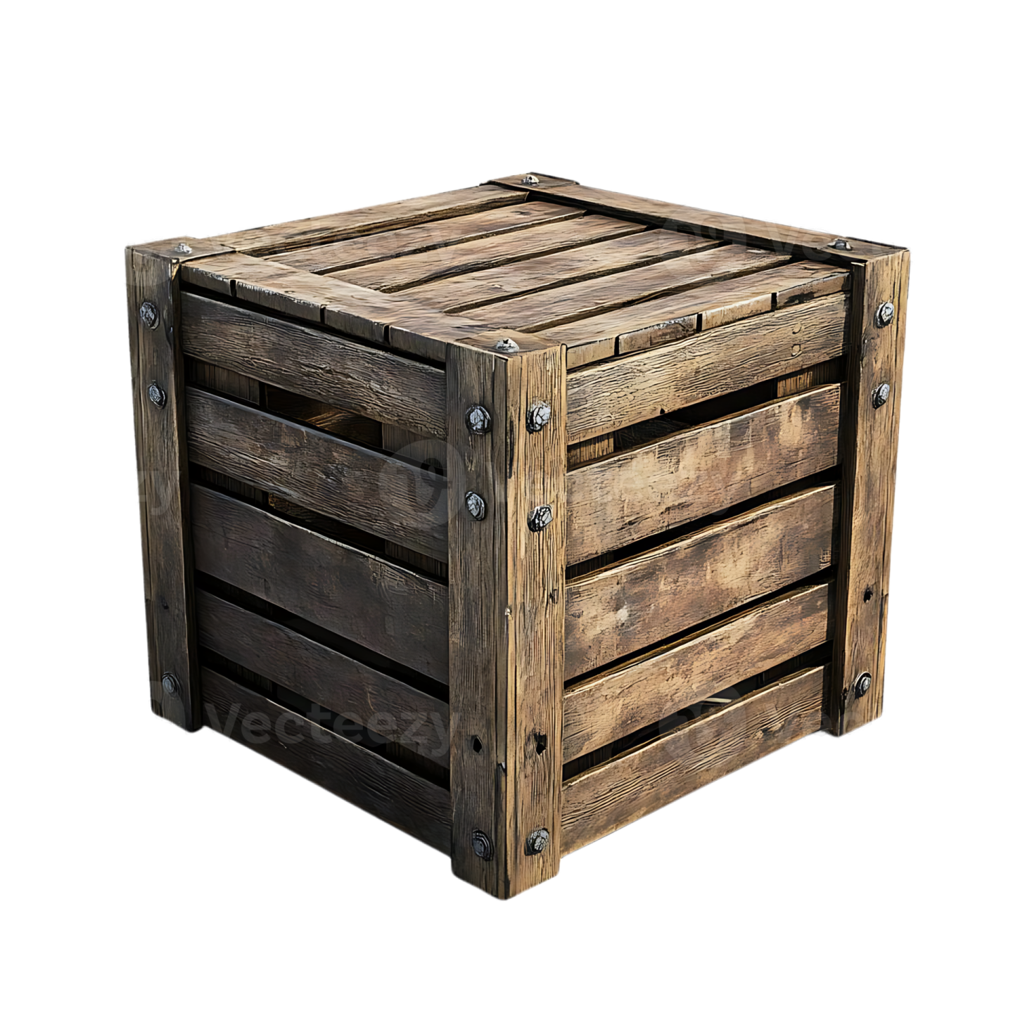 a wooden crate on a white background
