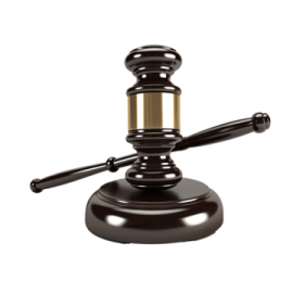 a judge's gave on a white background