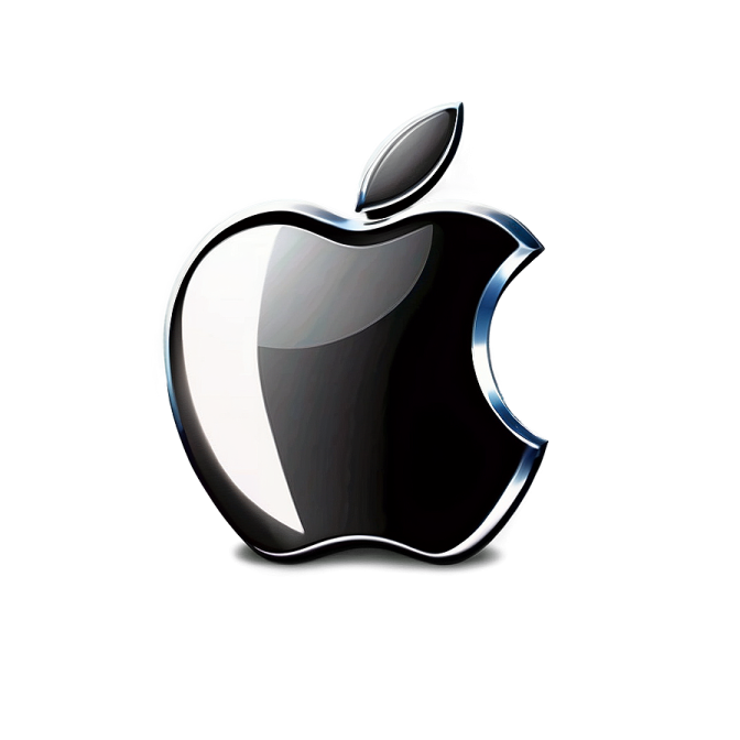 an apple logo on a white background