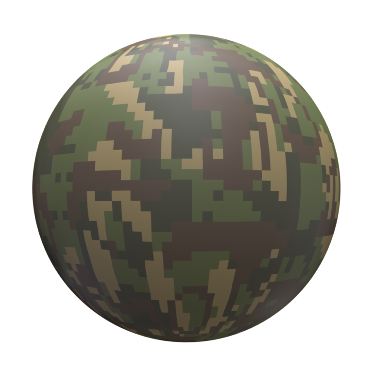 a green and brown ball on a white background