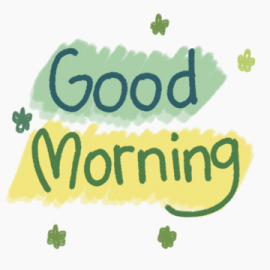 the words good morning on a white background