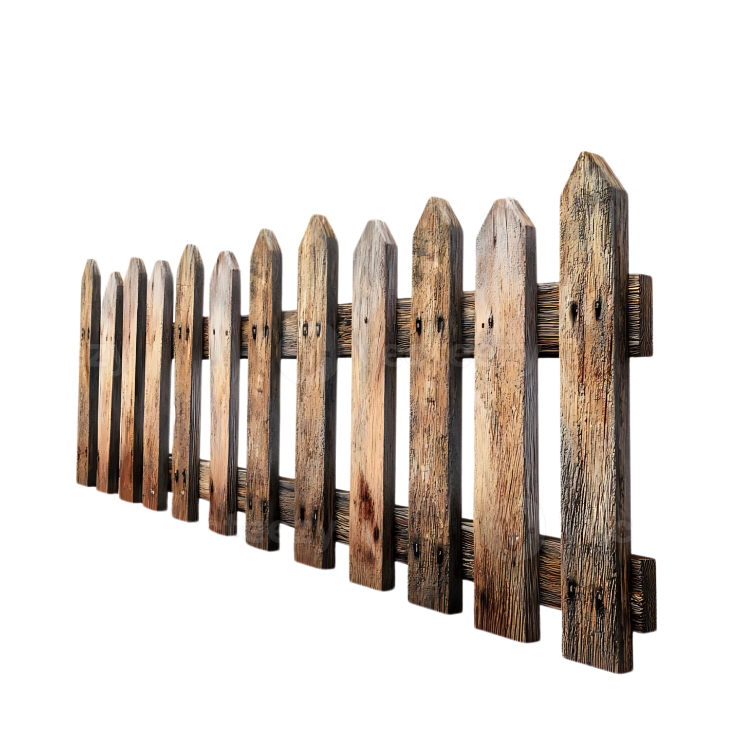 a wooden fence on a white background