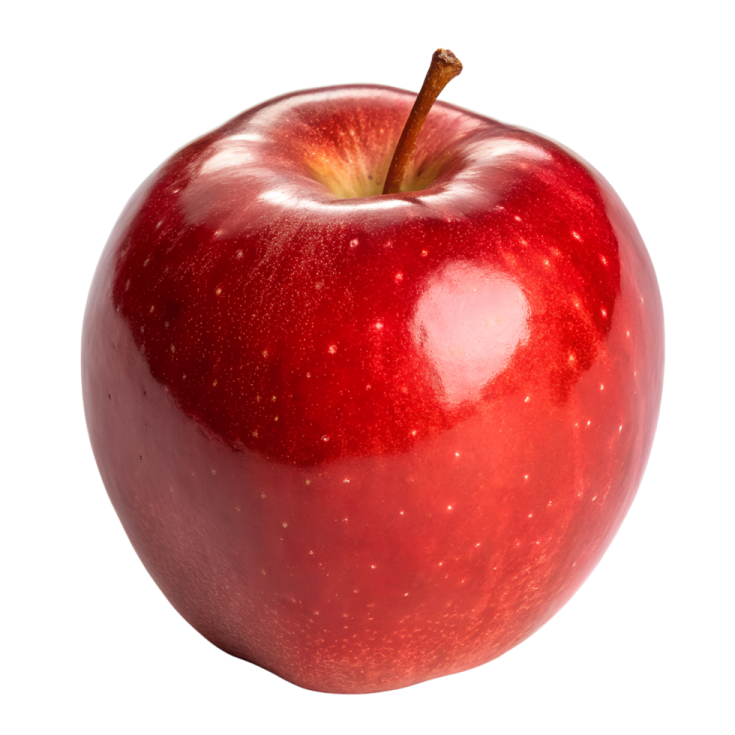 a red apple on a white background