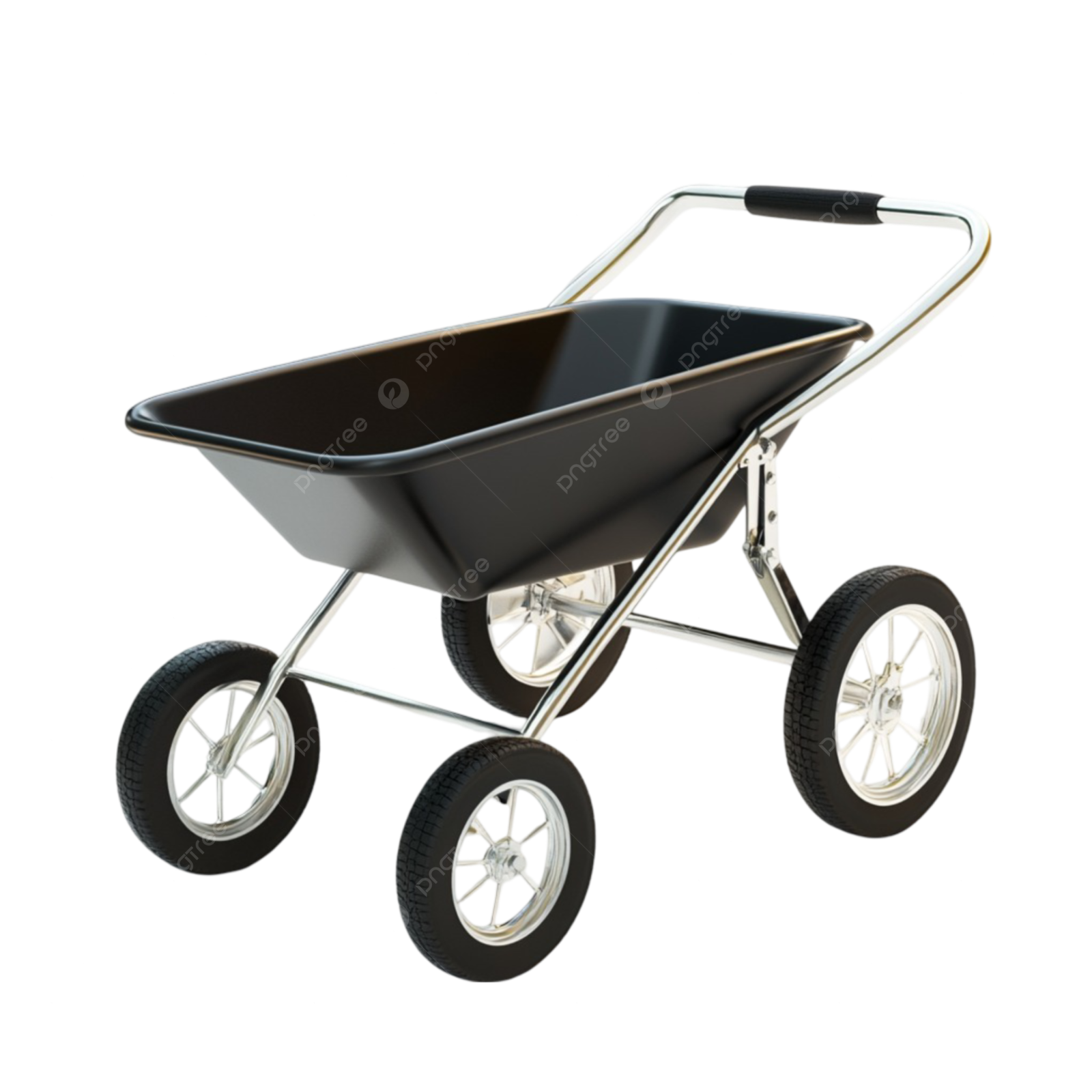 a black wheelbare with wheels