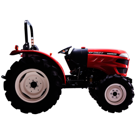 a red tractor on a white background