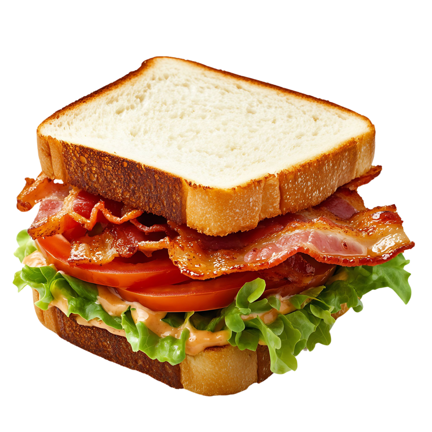 a sandwich with bacon, tomato and lete