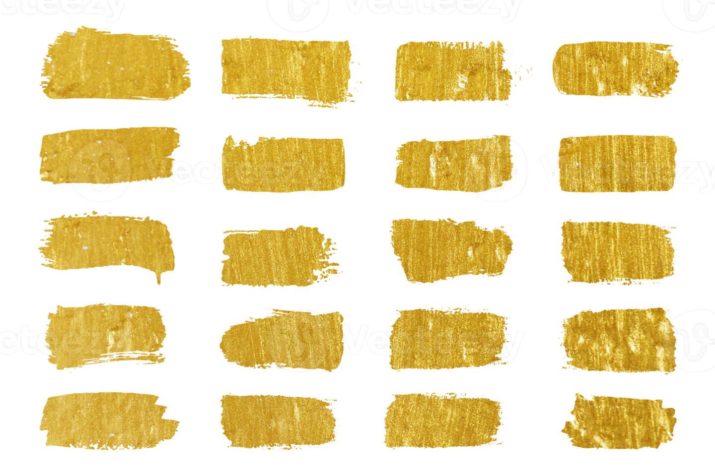 a set of gold paint strokes