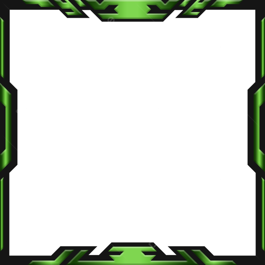 an abstract green frame with a white background