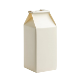 a white milk bottle with a brown lid