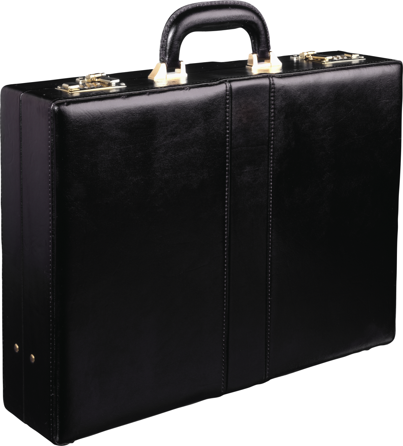 a black briefcase on a white background