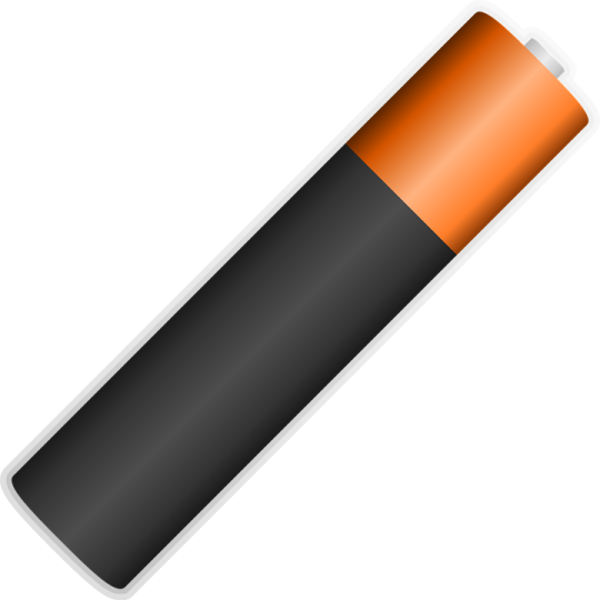 an orange and black battery