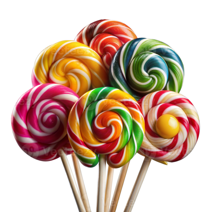 a bunch of colorful los on a stick