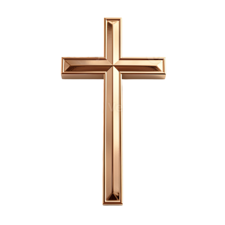 a gold cross on a white background