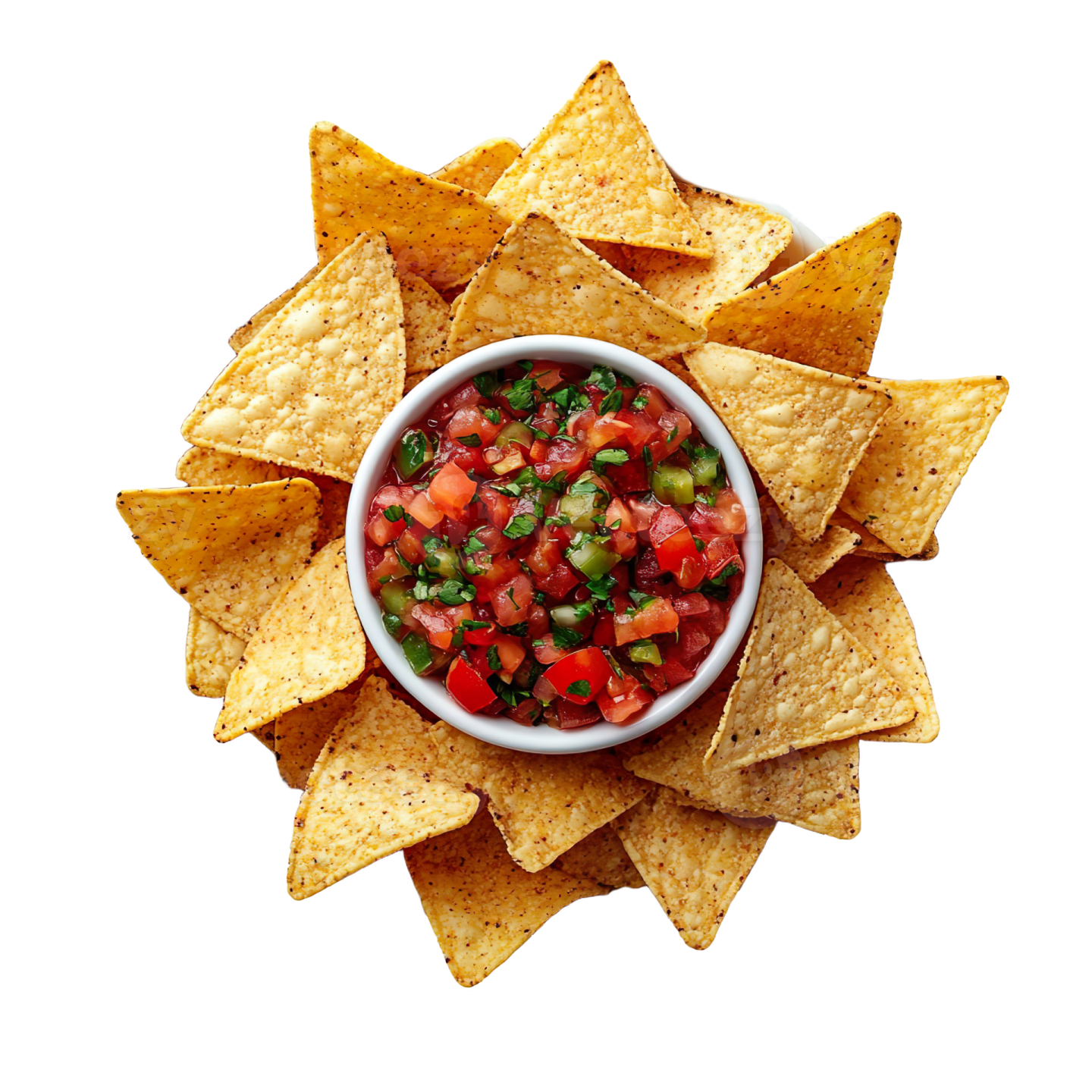 a white bowl filled with chips and salsa salsa