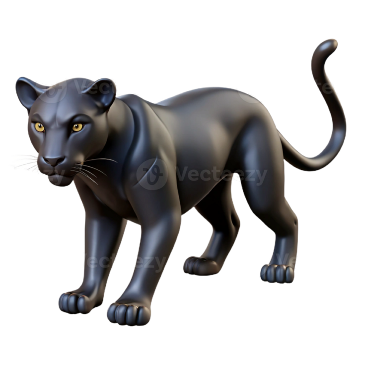 a black panther on a white background