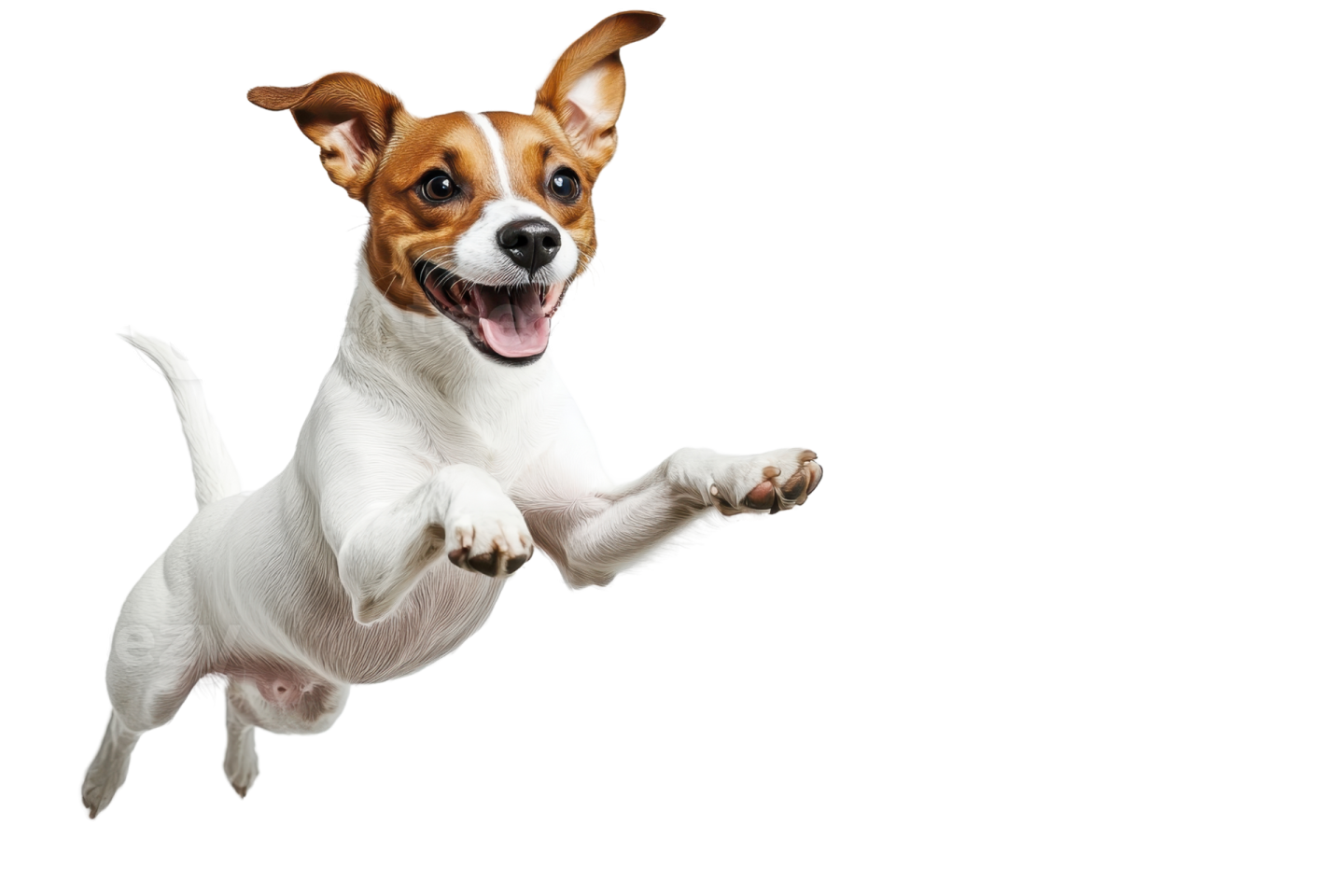 a small dog jumping in the air