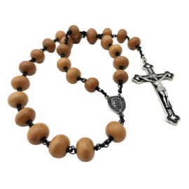 a rosary with a cross on it